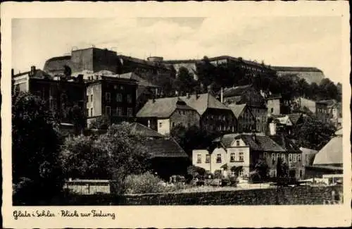 Ak Kłodzko Glatz Schlesien, Teilansicht, Festung