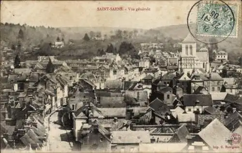 CPA Saint Saëns Seine Maritime, vue générale