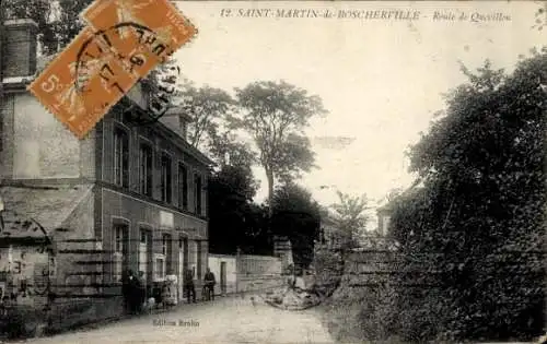 Ak Saint Martin de Boscherville Seine Maritime, Route de Quevillon