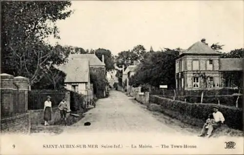 Ak Saint Aubin sur Mer Seine Maritime, La Mairie