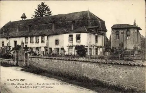 Ak Charlieu Loire, Vue d'ensemble du Cloitre des Cordeliers
