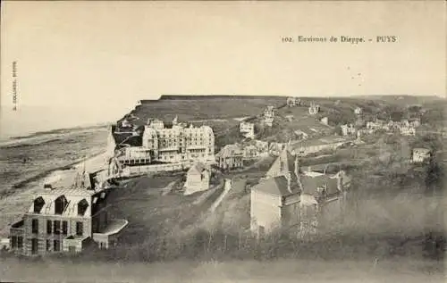 Ak Dieppe Seine Maritime, Schöne Aussicht auf die Umgebung von  Häuser, Küste