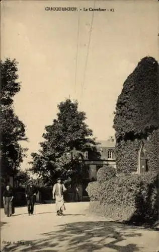Ak Cricquebœuf Cricqueboeuf Calvados, Le Carrefour