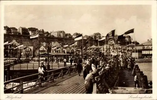 Ak Nordseeinsel Helgoland, Landungsbrücke