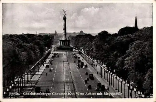 Ak Berlin Tiergarten, Charlottenburger Chaussee, Siegessäule
