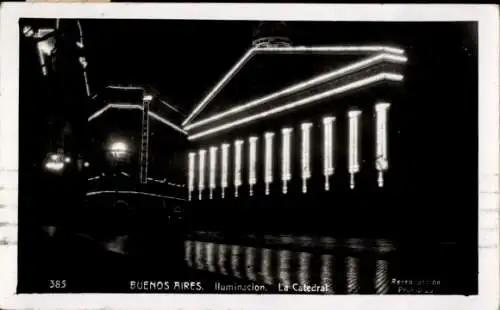 Ak Buenos Aires Argentinien, beleuchtete Kathedrale