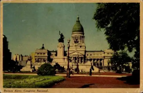 Ak Buenos Aires Argentinien, Congreso Nacional, Kongressgebäude, Denkmal