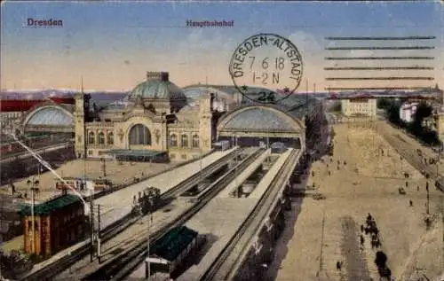 Ak Dresden Altstadt Friedrichstadt, Hauptbahnhof