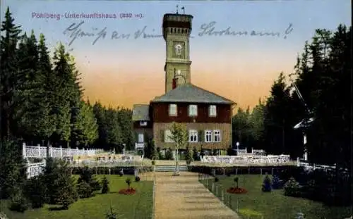 Ak Annaberg Buchholz Erzgebirge, Pöhlberg, Unterkunftshaus, Aussichtsturm