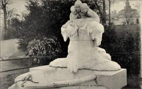 Ak Düsseldorf am Rhein, Große Ausstellung GeSoLei 1926, Märchenbrunnen, Frontalansicht von dre...