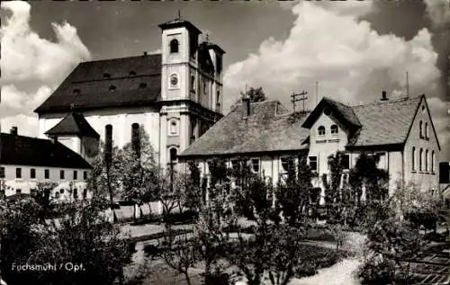 Ak Fuchsmühl in der Oberpfalz, Wallfahrtskirche mit Kloster