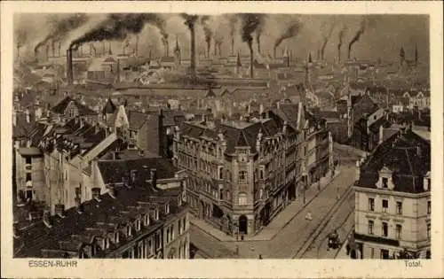 Ak Essen im Ruhrgebiet, Totalansicht mit Schornsteinen
