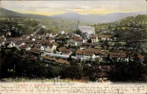 Ak Lichtenthal Lichtental Baden Baden am Schwarzwald, Vogelperspektive auf Lichtenthal, Kirche...