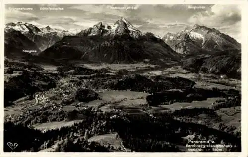 Ak Berchtesgaden Oberbayern, Panorama mit Watzmann, Hochkalter, Schönfeldspitze