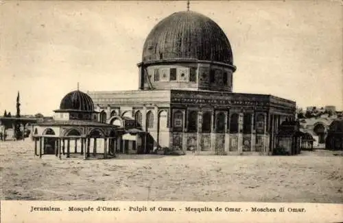 Ak Jerusalem Israel, Moschee d'Omar, Pulpit of Omar, architektonische Ansichten