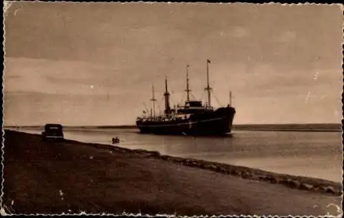 Ak Suez Ägypten, Sampfer passiert den Suezkanal