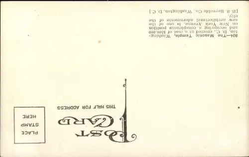 Ak Washington DC USA, Masonic Temple