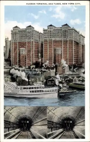 Ak New York City USA, Hudson Terminal and Tubes