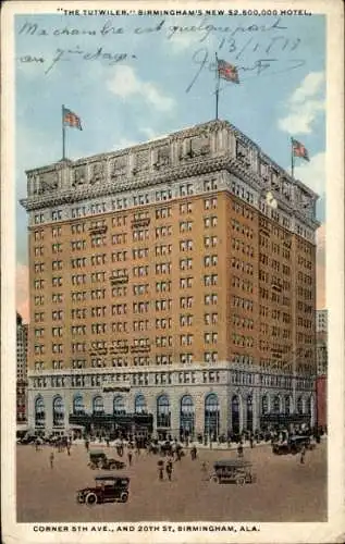 Ak Birmingham Alabama USA, "THE TUTWILER." Birmingham's New Hotel, Ecke 5th Ave. und 20th St., s 