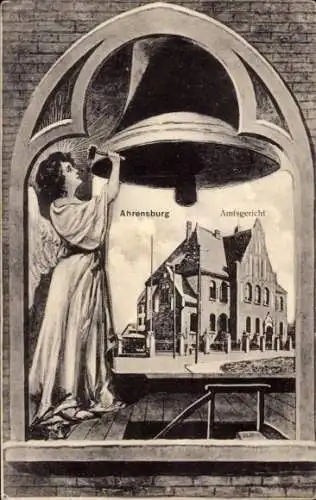 Passepartout Ak Ahrensburg in Holstein, Amtsgericht, Engel