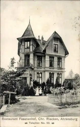 Ak Ahrensburg in Holstein, Restaurant Fasanenhof