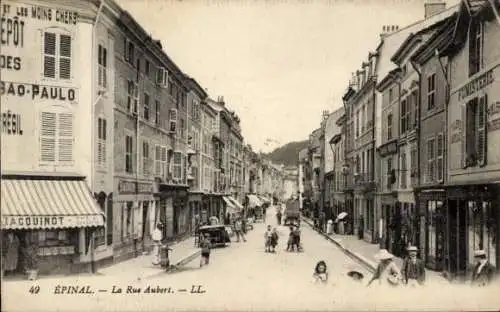 Ak Épinal Lothringen Vosges, La Rue Aubert