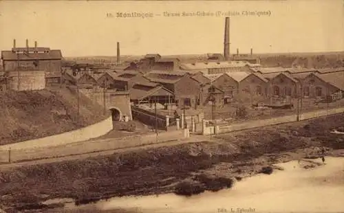 Ak Montluçon Allier, Industrieanlagen, Fabriken, Usines Saint-Gobain, Produkte, Chemie