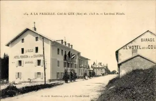 Ak Gex Ain, Col de la Faucille, A LA FAUCILLE, Côté de GEX, zwei Hotels, Garage, 1323 m, E Mandri