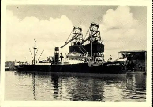 Ak Kaliningrad Königsberg Ostpreußen, Schiff Ostpreußen, Reederei Poseidon, Gasanstalt