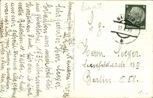 Ak Nauders in Tirol, Blick auf den Ort im Winter