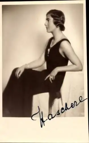 Foto Ak Schauspielerin ? , Seitenportrait, Autogramm