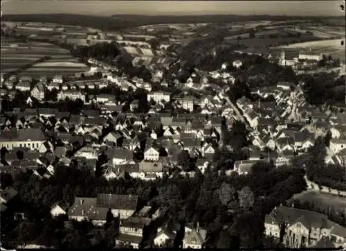 Ak Sinsheim an der Elsenz Baden,  Luftbild, rechts oben steht Sinsheim, darunter die Nummer 27433