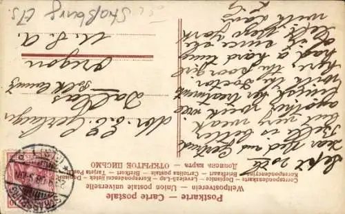 Wappen Ak Elsässerin in Tracht, Blumenkorb, Storchennest, Kirche