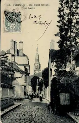 Ak Vendôme Loir et Cher, Rue Saint Jacques, Le Lycée