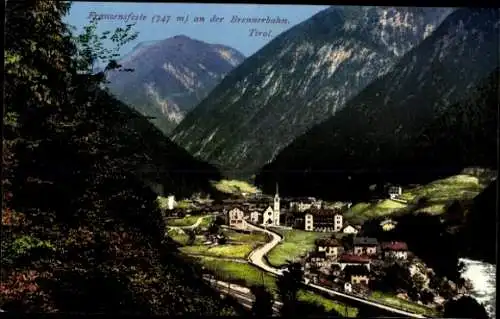 Ak Südtirol, Franzensfeste gegen die Plose an der Brennerbahn