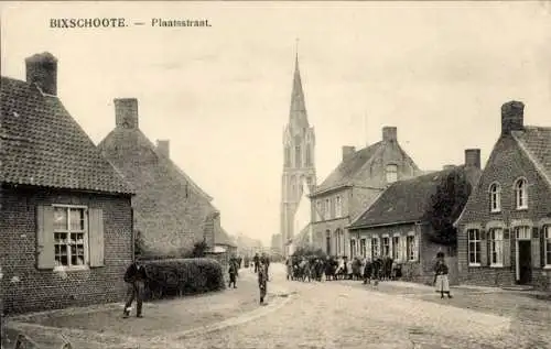 Ak Bixschoote Langemark Poelkapelle Westflandern, Plaatsstraat