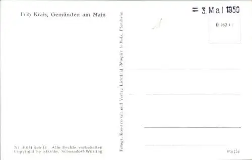 Ak Gemünden am Main Unterfranken, Fliegeraufnahme