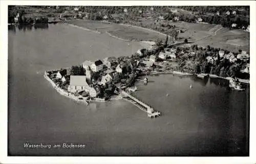 Ak Wasserburg am Bodensee Schwaben, Fliegeraufnahme