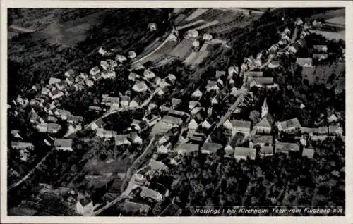 Ak Notzingen Baden Württemberg, Luftaufnahme von  Häuser, Landschaft, Gasthaus Hermann Niefer