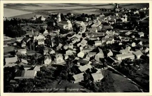 Ak Birnbach im Westerwald, Luftaufnahme von Birnbach, Kirche, Wohnhäuser, ländliche Umgebung