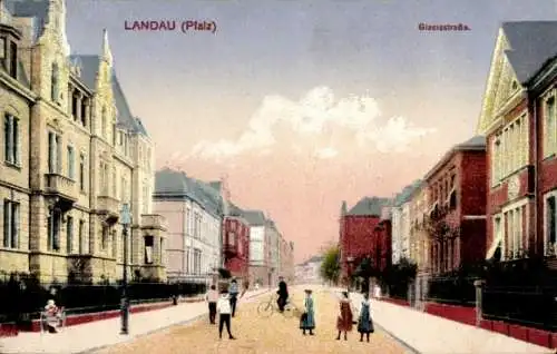 Ak Landau in der Pfalz, Glacisstraße, Passanten