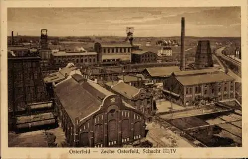 Ak Osterfeld Oberhausen im Ruhrgebiet Westfalen, Zeche Osterfeld, Schacht III/IV