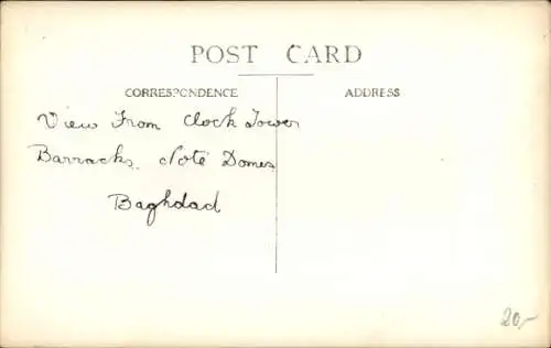 Foto Ak Bagdad Irak, View from Clock Tower, Barracks