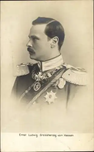 Ak Großherzog Ernst Ludwig von Hessen, Portrait, Uniform, Orden