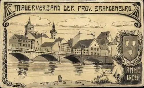 Handgemalt Ak Frankfurt an der Oder?, Malerverband der Provinz Brandenburg