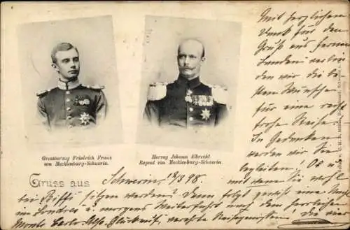 Ak Großherzog Friedrich Franz von Mecklenburg-Schwerin, Herzog Johann Albrecht, Regent