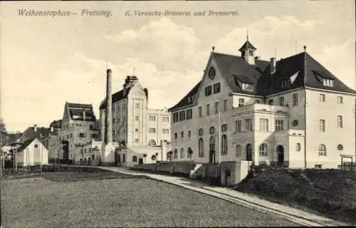 Ak Weihenstephan Freising in Oberbayern, Versuchs-Brauerei, Brennerei