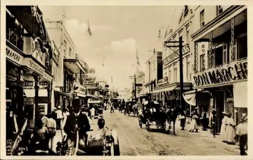 Ak Barbados BWI, Straßenszene,  Gebäude, Pferdekutschen, Passanten