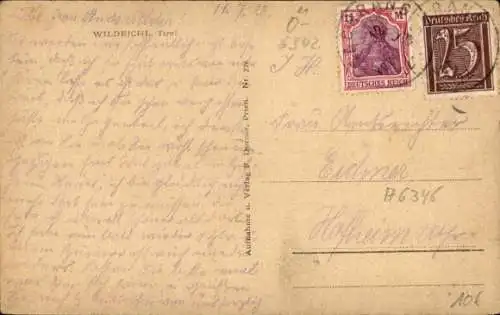 Ak Wildbichl Tirol, Gasthof, Landschaft