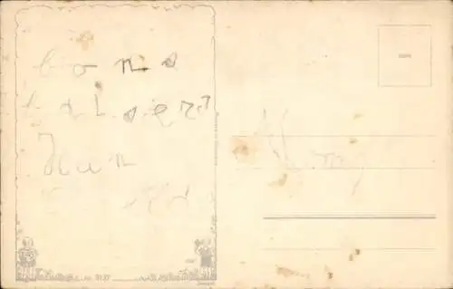 Ak Kind in der Hängematte, gemaltes Porträt